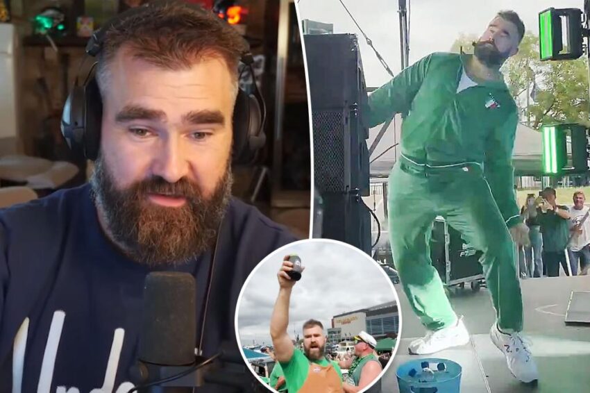 Jason Kelce menyangkal mabuk setelah berdansa dan melempar bir